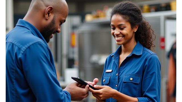 Service-Techniker bei der Kundenbetreuung, symbolisiert Dienstleister und Support