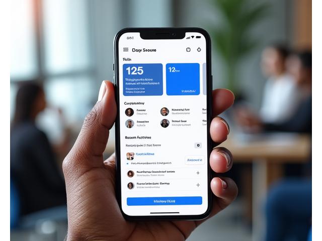 Smartphone-Mockup zeigt die Kokonn CRM Mobile App mit einer Kundenübersicht. 